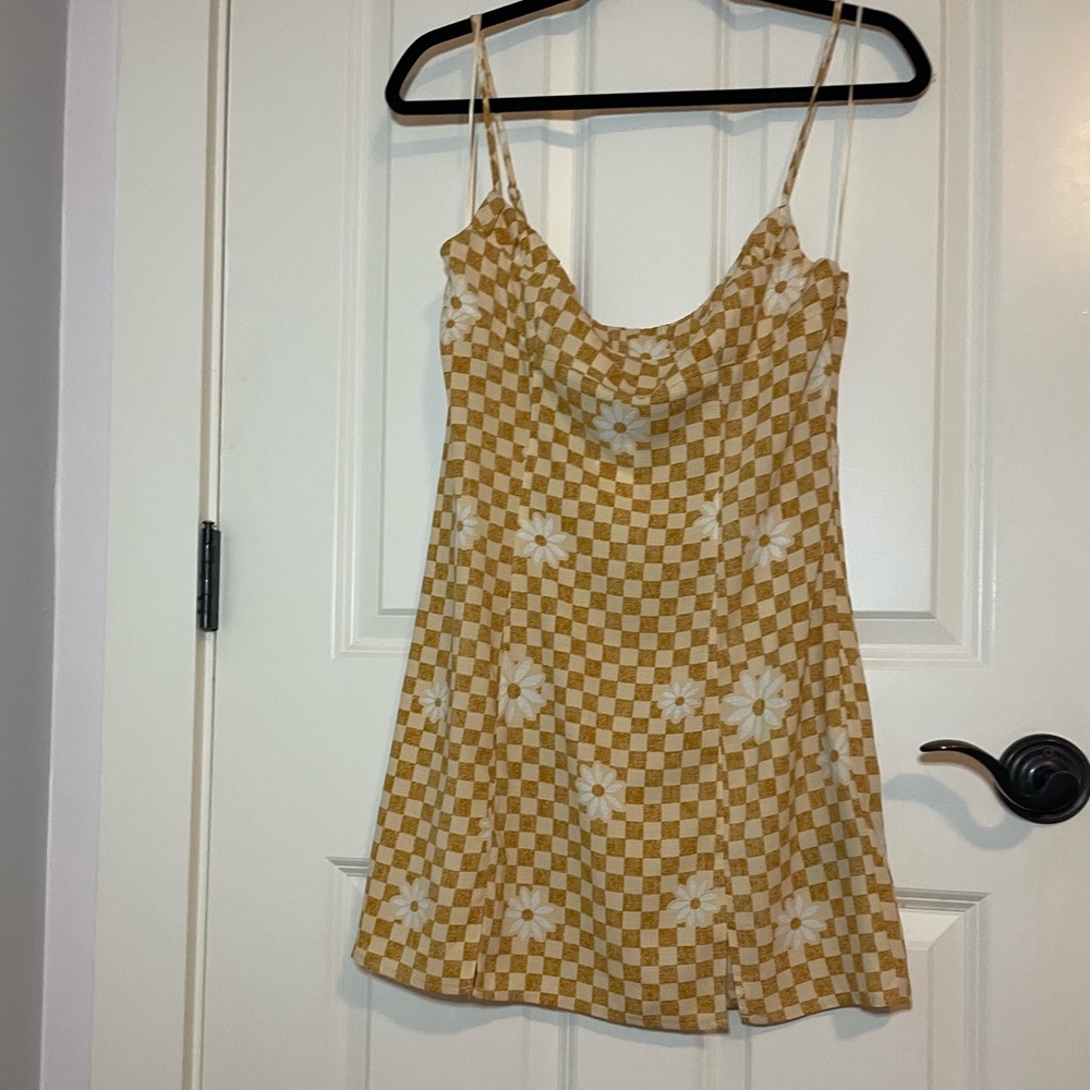 Urban Outfitters Orange Checkered Dress